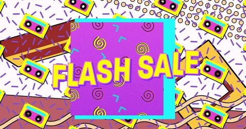 Colorful 90s-Inspired Flash Sale Banner Design