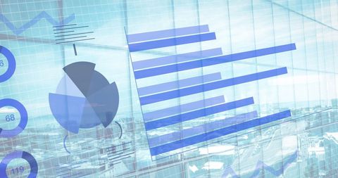 Financial Data Visualization Overlaying Cityscape - Download Free Stock Images Pikwizard.com