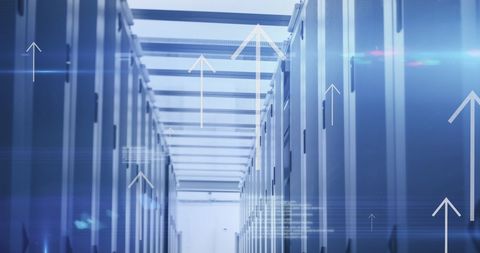 Futuristic Data Center with Digital Arrows - Download Free Stock Images Pikwizard.com