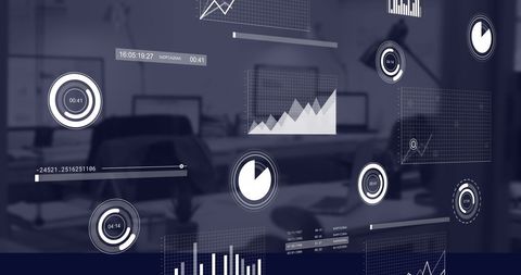 digital data interface display with business graphs - Download Free Stock Images Pikwizard.com