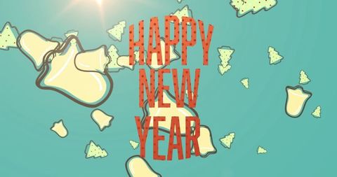 Happy New Year Text on Festive Blue Background - Download Free Stock Images Pikwizard.com