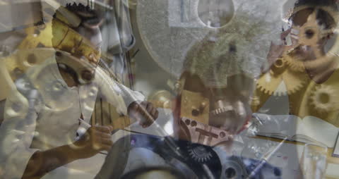 Diverse Team Collaborating with Gear in Overlay