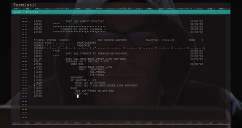 Hacker Using Computer with Code on Screen Highlighting Cybersecurity Risk - Download Free Stock Images Pikwizard.com