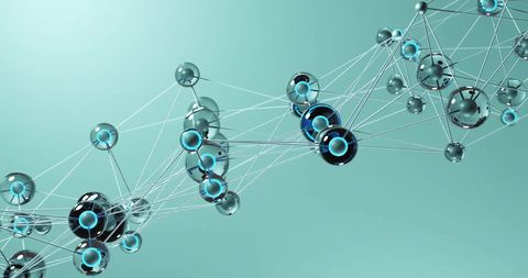 Futuristic Molecular Connections on Cyan Background - Download Free Stock Images Pikwizard.com