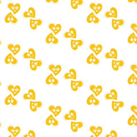 Playful Yellow Hearts with Faces Pattern on Transparent Background - Download Free Stock Videos Pikwizard.com