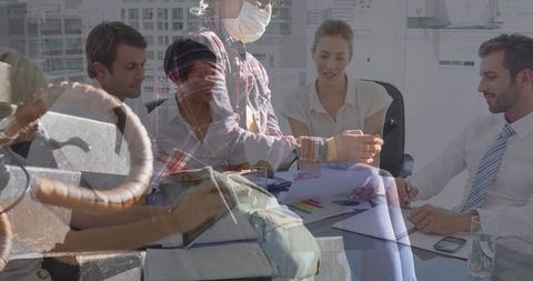 Blurred Urban Double Exposure with Health Protection Themes