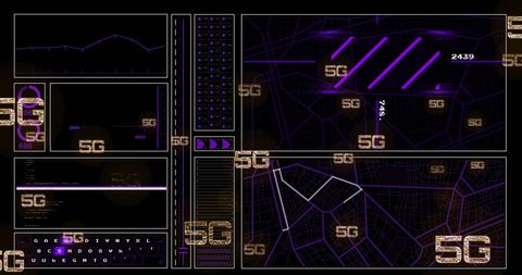 5G Network Interface with Data Visualization Elements - Download Free Stock Images Pikwizard.com