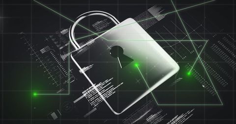 Digital Padlock with Data Streams for Cybersecurity Concept - Download Free Stock Images Pikwizard.com