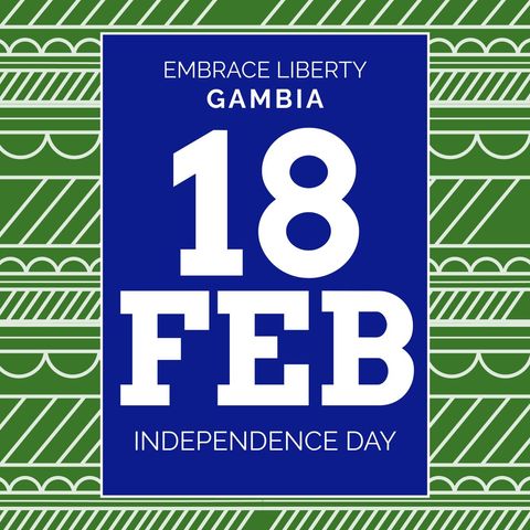 Gambia independence day celebratory text graphic