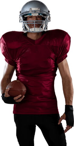 Transparent Portrait of Focused Football Player in Helmets Holding Football - Download Free Stock Videos Pikwizard.com
