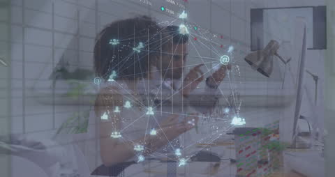 Business Team Analyzing Digital Data Interface in Modern Office