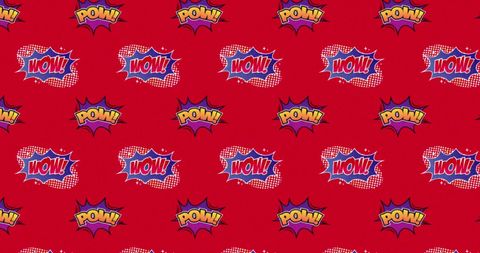 Vibrant Pop Art Pattern with Comic Book Text Elements