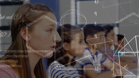 Students Engaged in High-Tech Classroom Learning