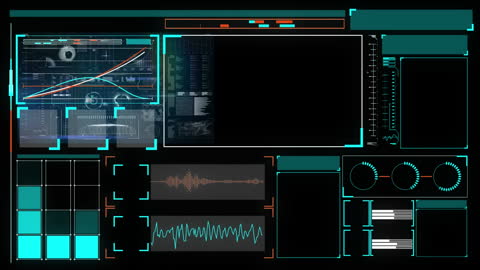 Futuristic Data Interface with Technological Elements