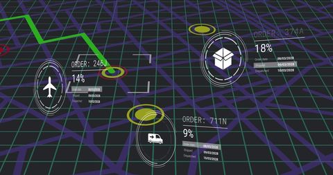 futuristic global delivery interface with data overlay - Download Free Stock Images Pikwizard.com