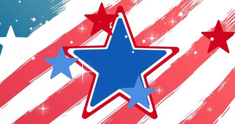 Patriotic Stars on Bold American Flag Background