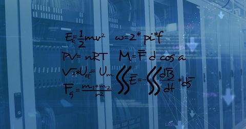 Mathematical Equations Overlaying Data Servers in Digital World - Download Free Stock Images Pikwizard.com