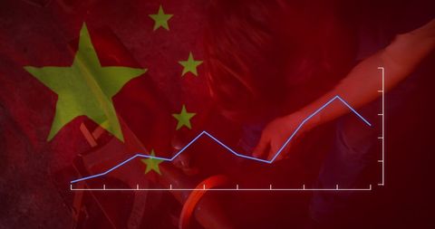 Chinese Industry and Economic Trends with Financial Graph Overlay - Download Free Stock Images Pikwizard.com