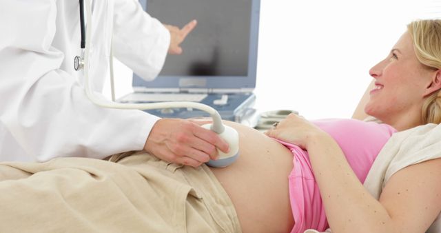 Pregnant woman having ultrasound examination at hospital - Download Free Stock Images Pikwizard.com