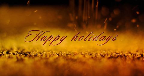 Happy Holidays Message with Festive Fireworks Glow