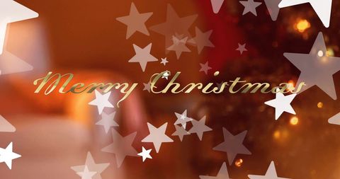 Festive Christmas Greetings with Stars and Lights