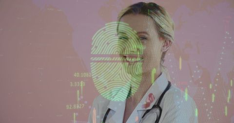 Healthcare Professional Exploring Digital Fingerprint Security Analytics