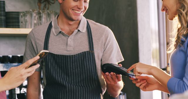 Customer Paying with Card at Coffee Shop Counter - Download Free Stock Images Pikwizard.com