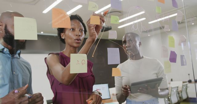 Teamwork and Brainstorming Session with Colorful Sticky Notes - Download Free Stock Images Pikwizard.com