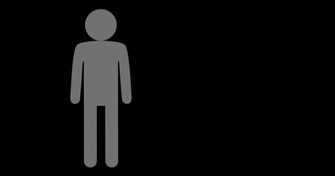 Minimalist Man Icon on Dark Background with Ample Copy Space