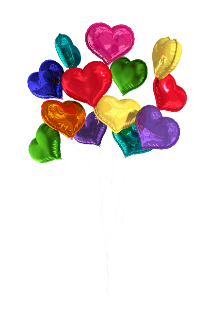 Colorful Heart-Shaped Balloons Clipart on Transparent Background - Download Free Stock Videos Pikwizard.com