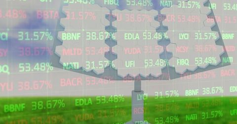 Financial Stock Market Display Overlay Solar Panel Concept