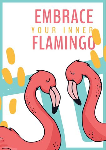 Inspirational Flamingo Poster for Confidence - Download Free Stock Templates Pikwizard.com