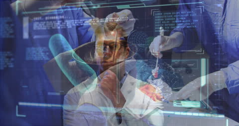 Futuristic Surgery with Digital Technology Overlay