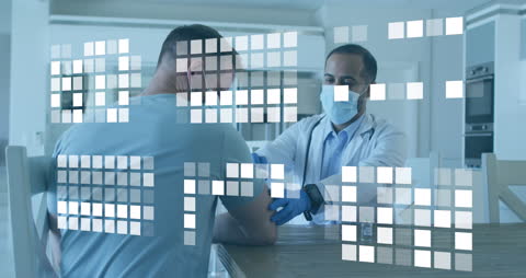 Doctor Diagnosing Patient with Futuristic Interface Animation
