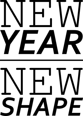 New year new shape concept with transparent text design