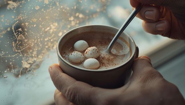Cozy Winter Hot Cocoa with Marshmallows by Frosted Windowsill
