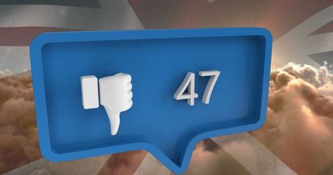 Social media disapproval over uk flag and clouds