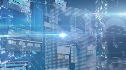 Futuristic Digital City Data Flow and Global Connectivity