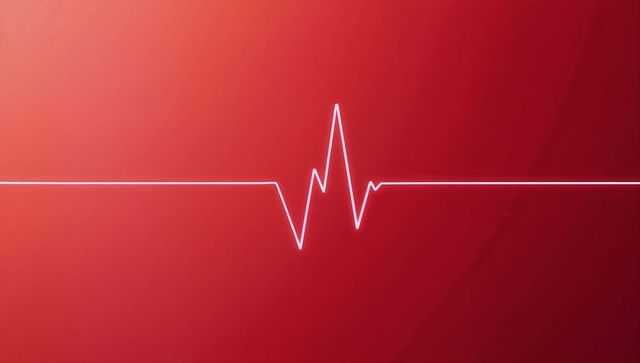 Ecg heartbeat on red gradient background for medical use