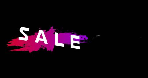 Vibrant sale text with colorful paint splash on black background