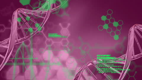 Futuristic DNA Helix Artificial Intelligence Data Processing