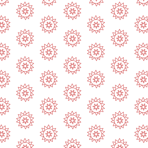 Red floral pattern vector background on transparent surface
