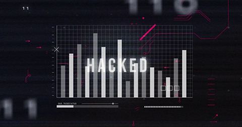 hacked text over digital data graph on black background - Download Free Stock Images Pikwizard.com