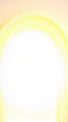 Glowing Orb Rising Through Ornate Archway into Golden Sunlight Vertical Video Loop