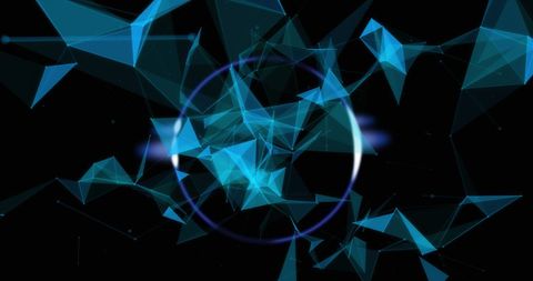 digital network scanning with blue geometric fragments - Download Free Stock Images Pikwizard.com