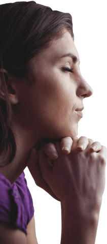 transparent woman praying close-up with eyes closed - Download Free Stock Videos Pikwizard.com