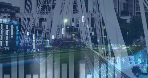 Abstract Financial Data Overlying Urban Cityscape - Download Free Stock Images Pikwizard.com