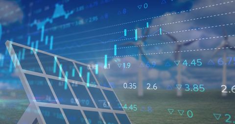 Renewable Energy Investment Trends with Solar Panels and Wind Turbines - Download Free Stock Images Pikwizard.com