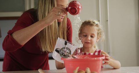 Mother and Daughter Bonding through Baking Activity