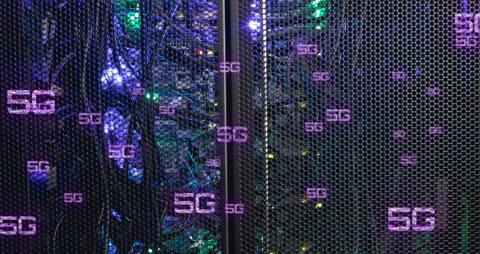 5G Networks and Data Servers Technology Concept